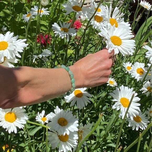 Green Aventurine Tumbled, Polished Stone Bracelet, Gift for Her - Picture 2 of 10